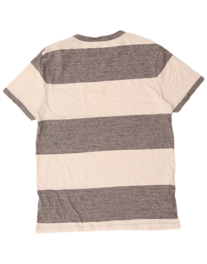 J. Crew Herren T-Shirt-Oberteil aus mittelgrauer, gestreifter Baumwolle