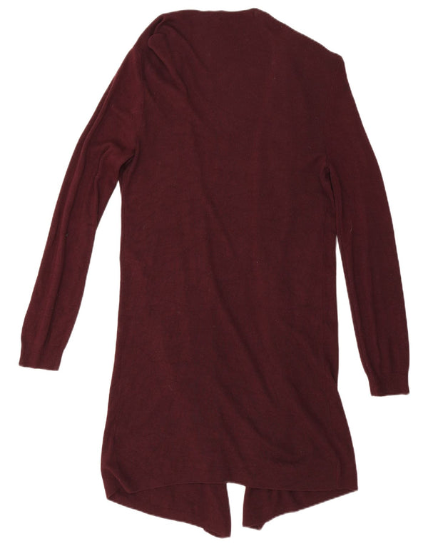 Marks & Spencer Damen Longline Open Cardigan Pullover UK 10 Small Burgund