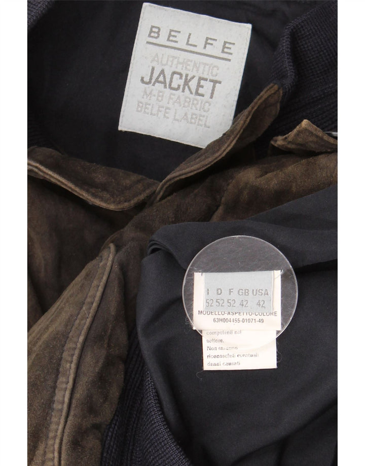 Belfe Herren Wildleder Bomberjacke UK 42 XL Braunes Leder
