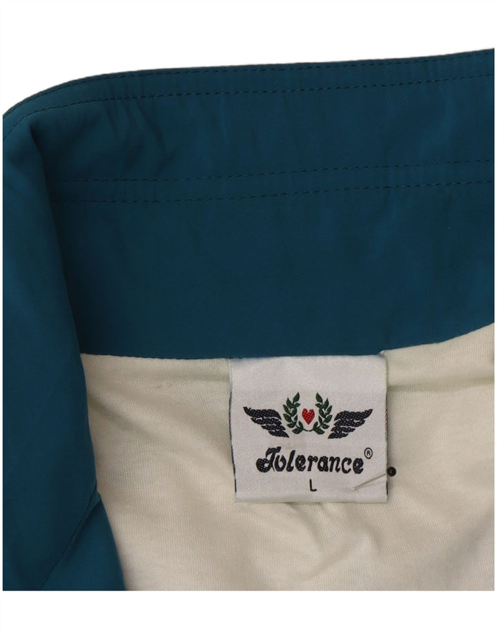 Vintage Herren-Trainingsanzug-Top-Jacke, große blaue Colourblock-Mikrofasern