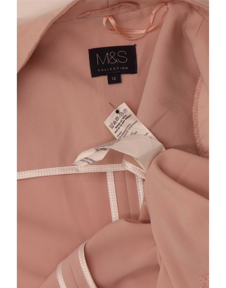Marks & Spencer Womens Open Blazer Jacke UK 12 Mittelrosa Polyester
