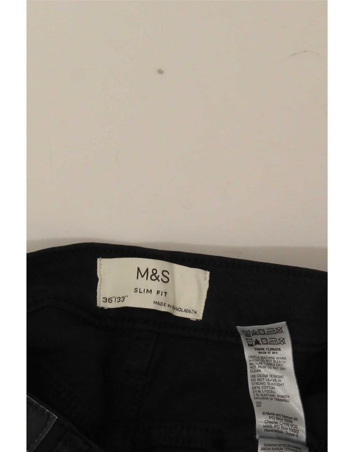 Marks & Spencer Herren Slim Jeans W36 L33 Marineblaue Baumwolle