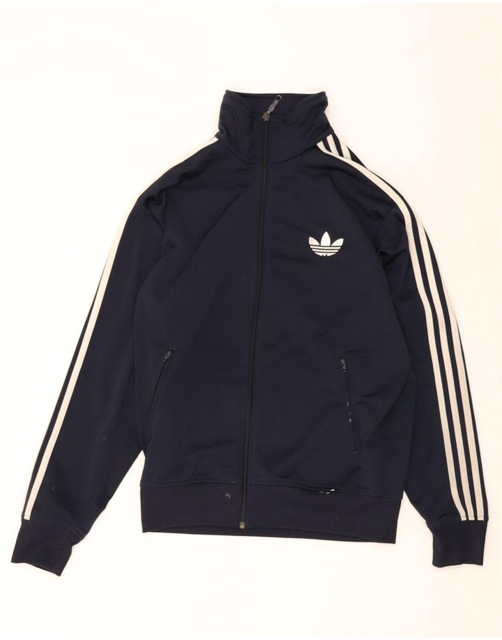 ADIDAS Herren-Trainingsanzug-Top-Jacke, mittelgroß, marineblau, Polyester