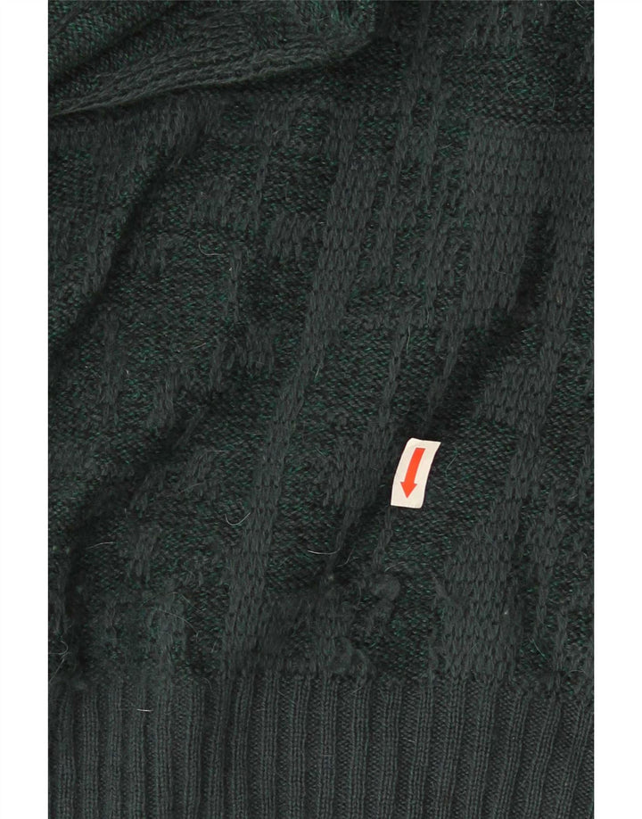 Maselli Herren-Pullover mit Rundhalsausschnitt, reguläre Passform, groß, grün, geometrisch
