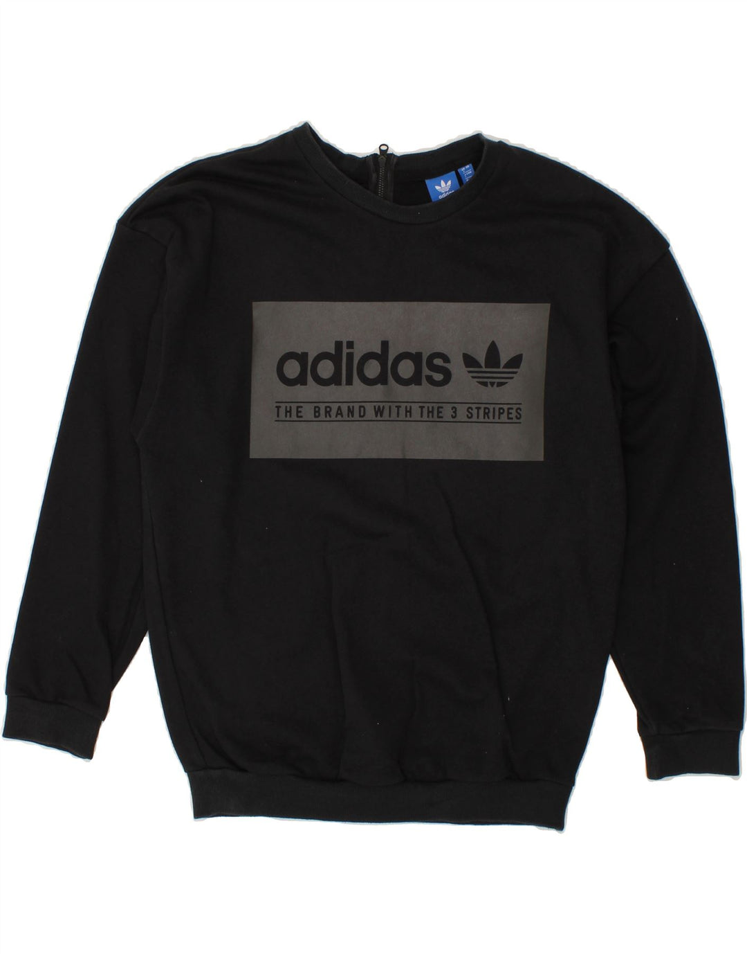 ADIDAS Womens Oversized Longline Sweatshirt Jumper UK 8 Small Black Vintage Adidas and Second-Hand Adidas from Messina Hembry 