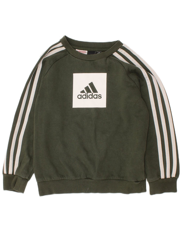 ADIDAS Grafik-Sweatshirt für Jungen, 6–7 Jahre, Khaki, Baumwolle