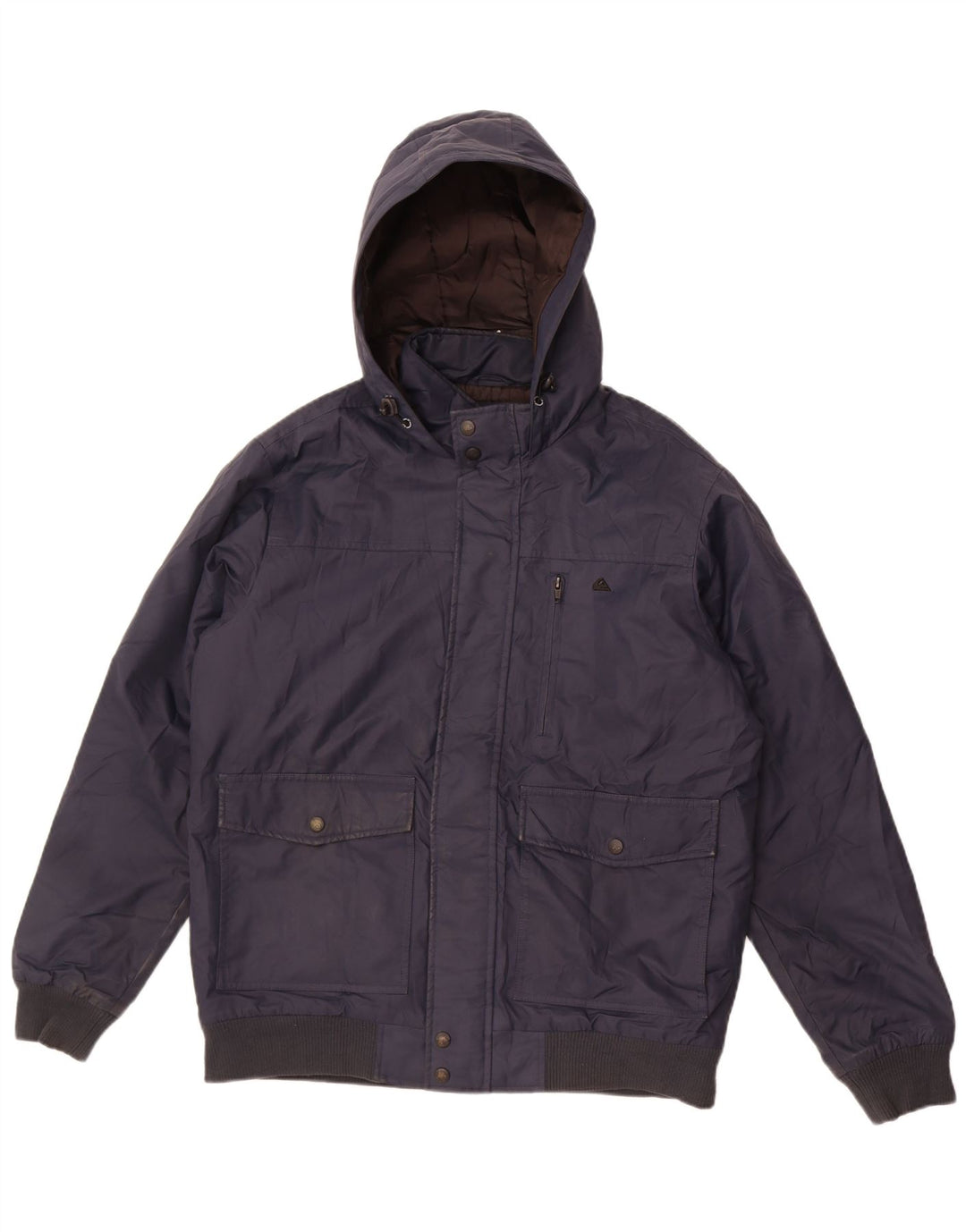 Quiksilver Herren Bomber-Windjacke mit Kapuze, UK 38, Mittelmarineblau