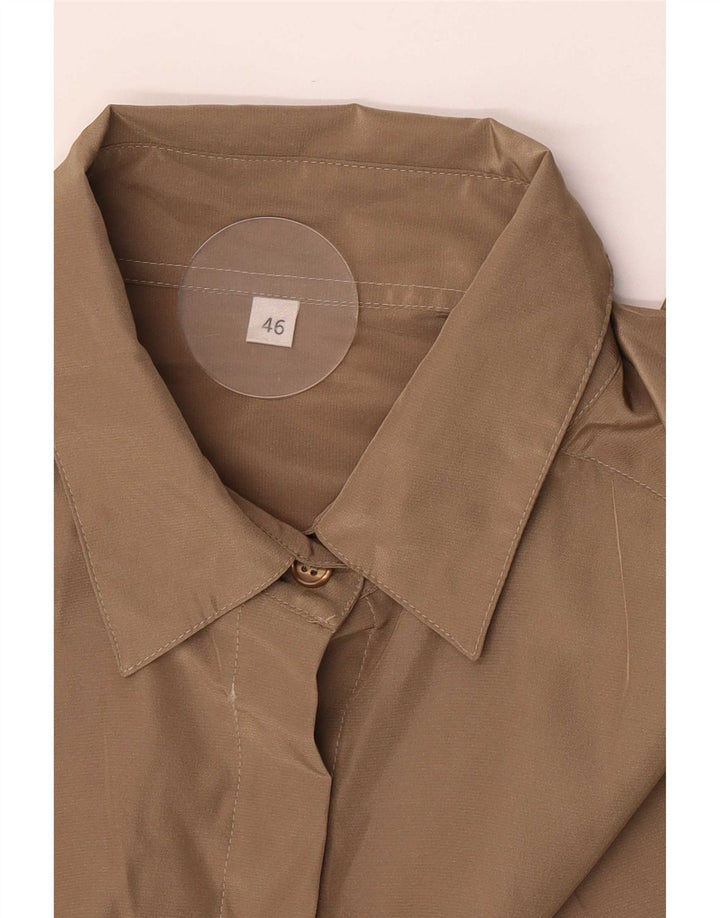 Vintage Damen übergroße Hemdbluse EU 46 XL Khaki