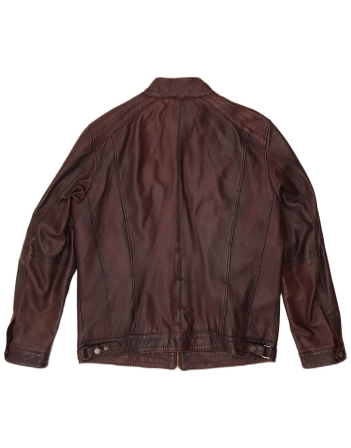 Derimod Expo Damen Bikerjacke UK 14 Large Burgundy Leder