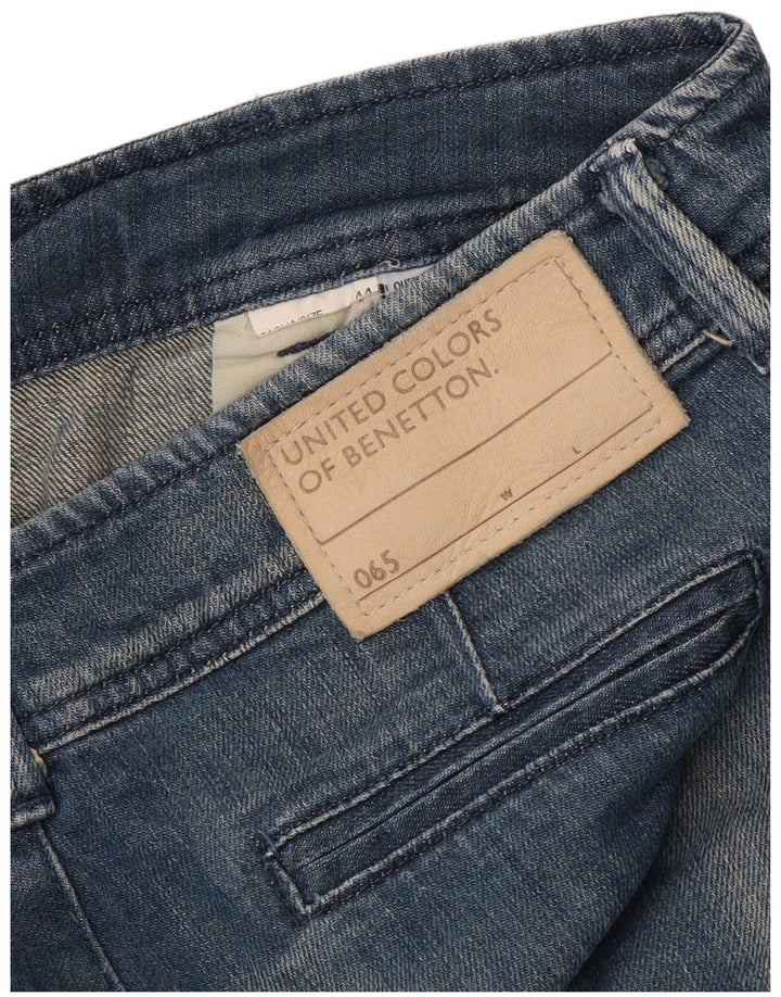 BENETTON Damen Jeansshorts IT 44 Medium W32 Blau