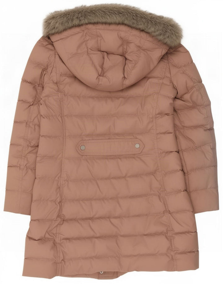 Tommy Hilfiger Wattierter Damenmantel mit Kapuze, UK 14, Größe L, rosa, Polyester