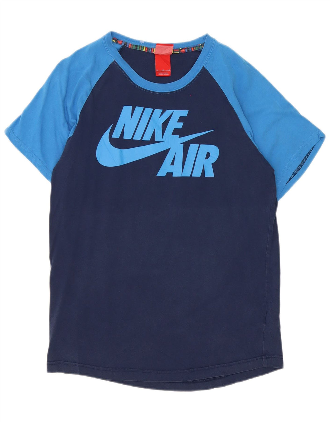 Nike Herren-T-Shirt mit Grafik, mittelgroß, marineblau, Colourblock-Baumwolle