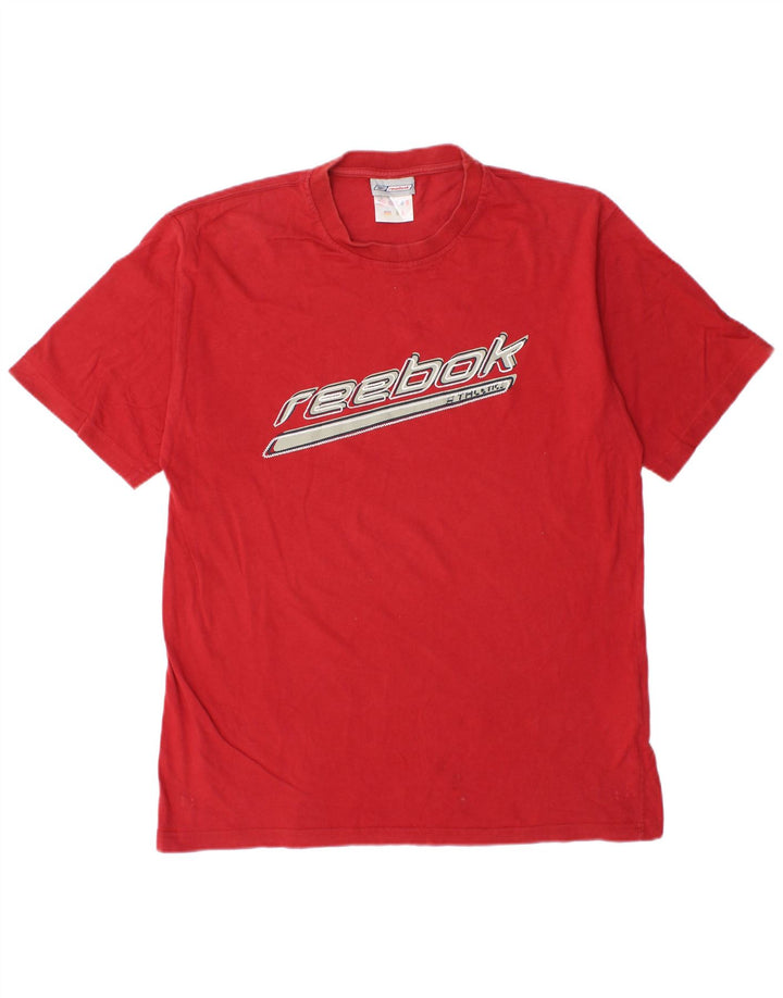 REEBOK Herren-T-Shirt mit Grafik, Größe S, rote Baumwolle