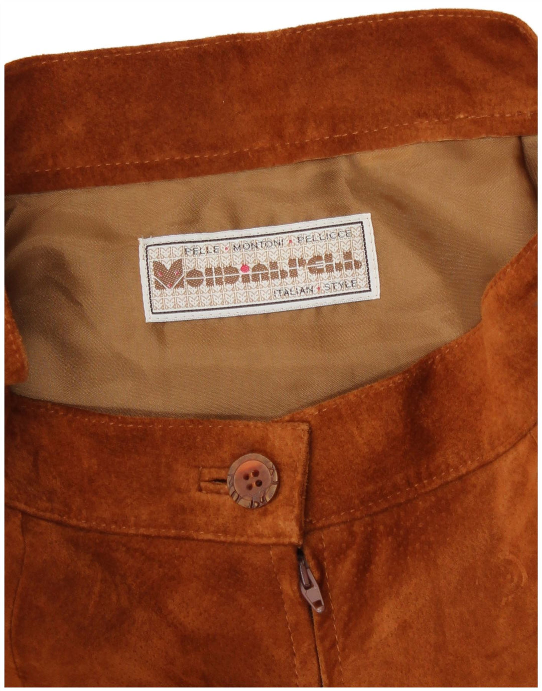 Vintage Damen Wildlederrock W28 Mittelbraunes Leder