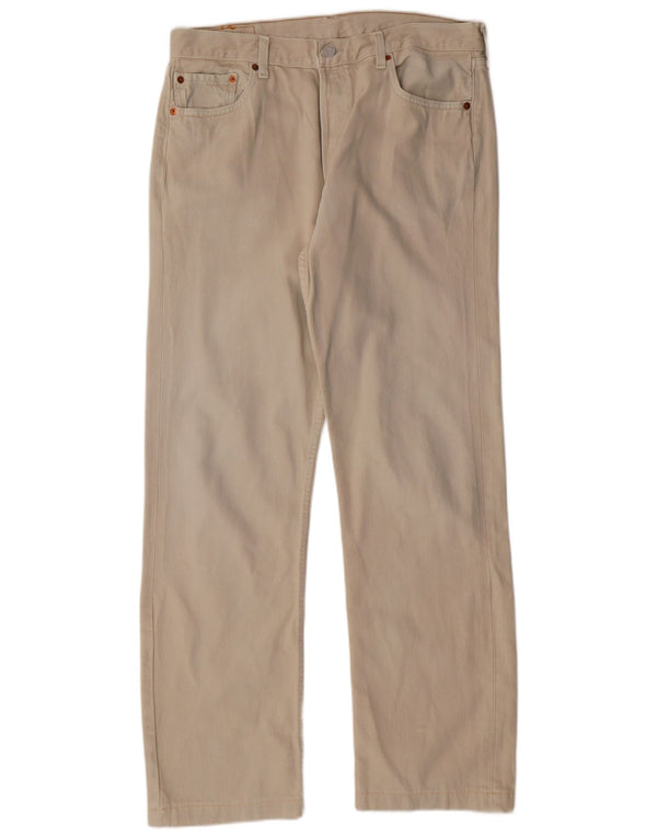 LEVI'S Herren 501 Straight Jeans W36 L31 Beige Baumwolle