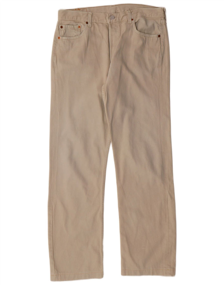 LEVI'S Herren 501 Straight Jeans W36 L31 Beige Baumwolle