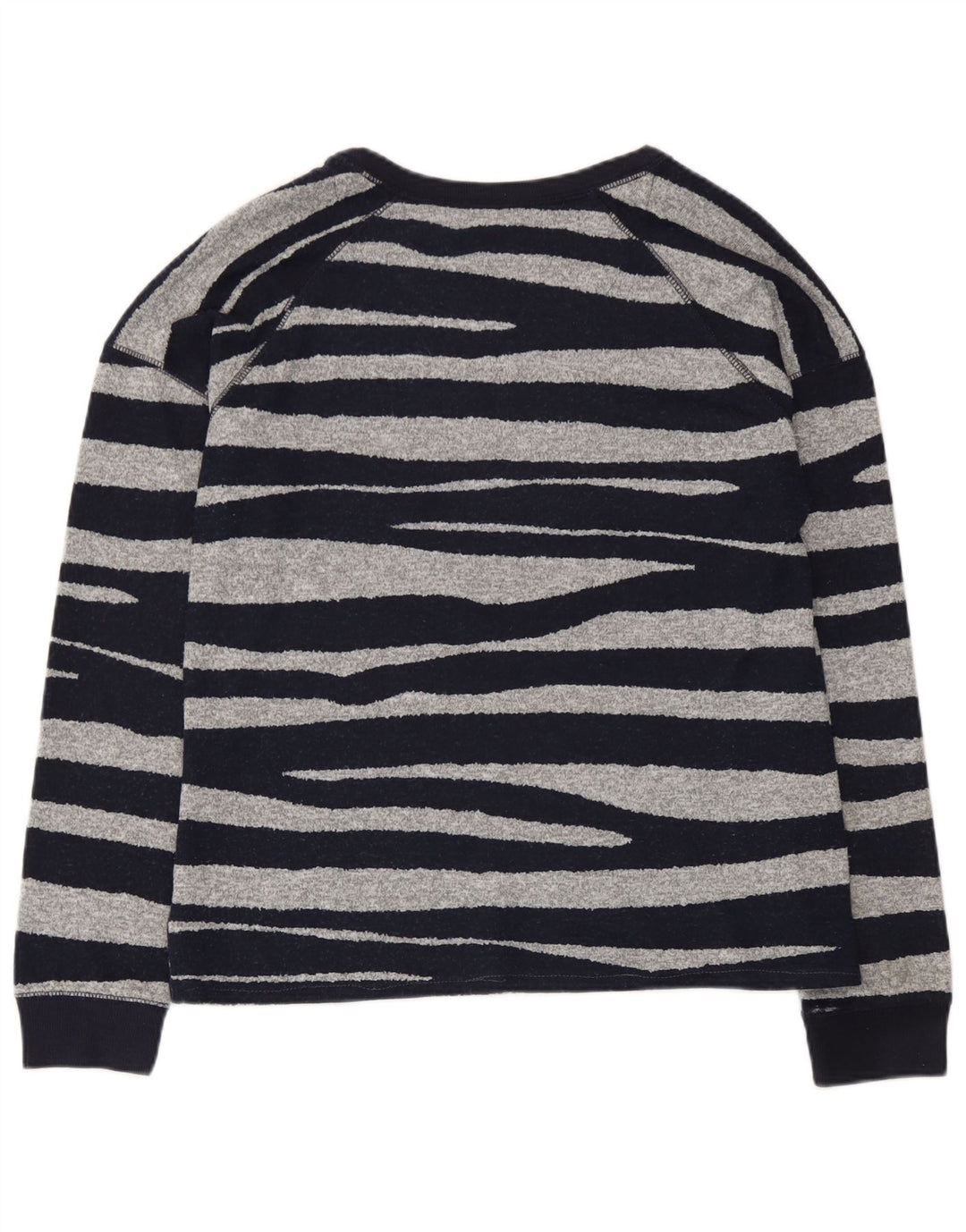 Marks & Spencer Damen Top Langarm UK 12 Mittel Marineblau gestreift