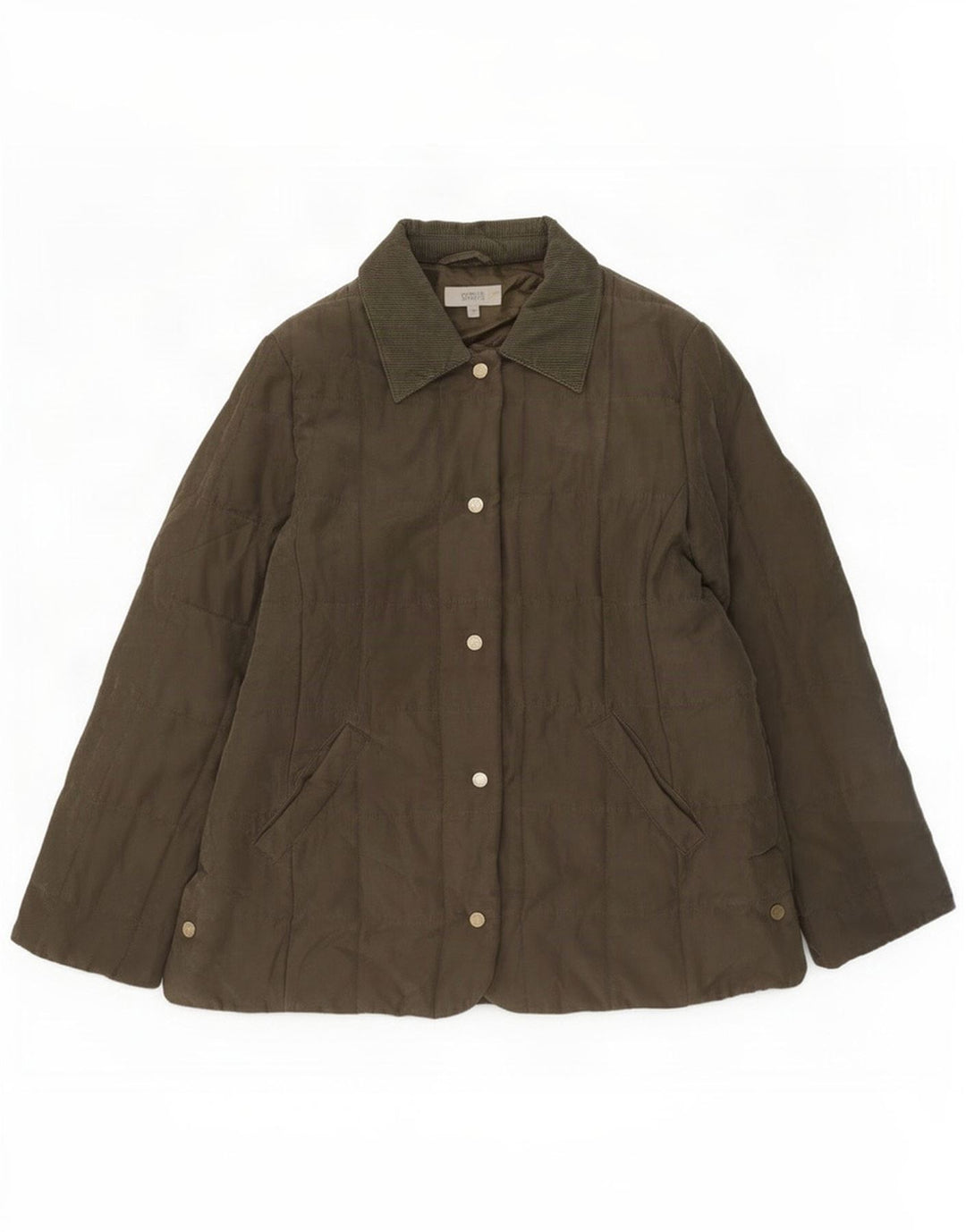 Marks & Spencer Damen Steppjacke UK 14 Large Khaki Polyester