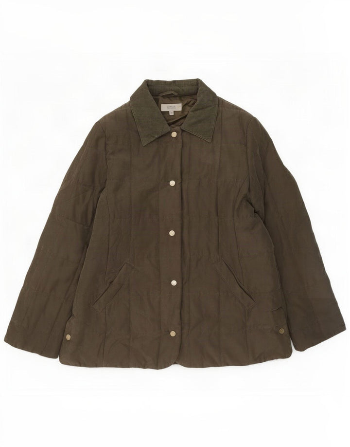Marks & Spencer Damen Steppjacke UK 14 Large Khaki Polyester