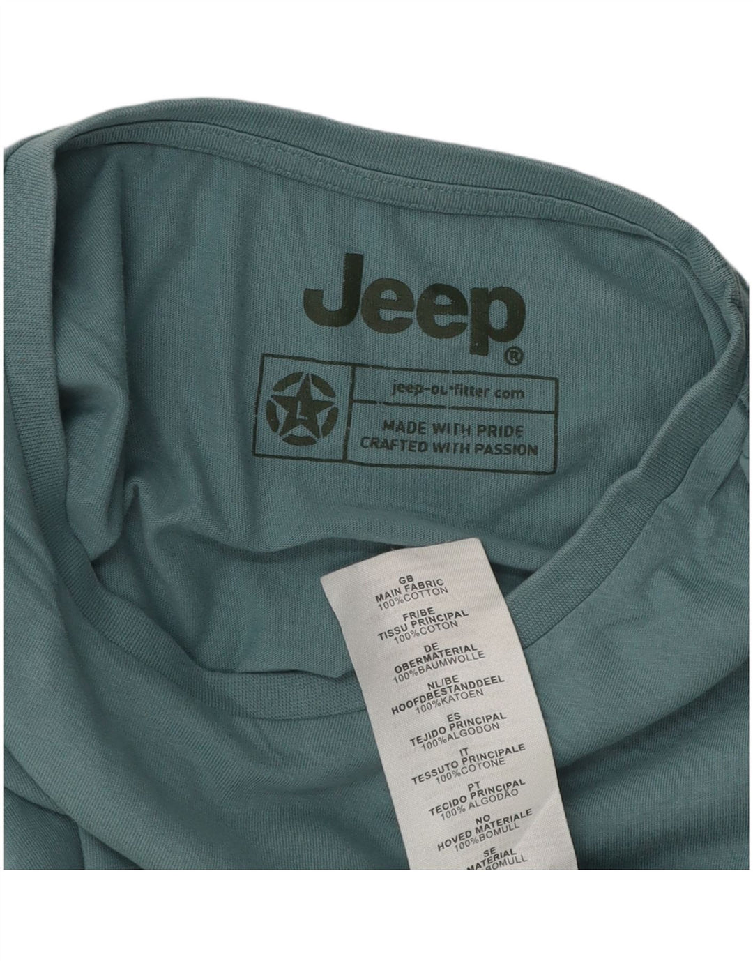 Jeep Herren-T-Shirt mit Grafik, groß, aus blauer Baumwolle
