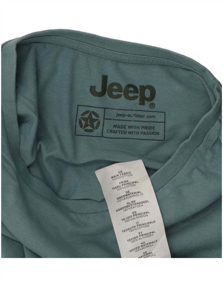 Jeep Herren-T-Shirt mit Grafik, groß, aus blauer Baumwolle