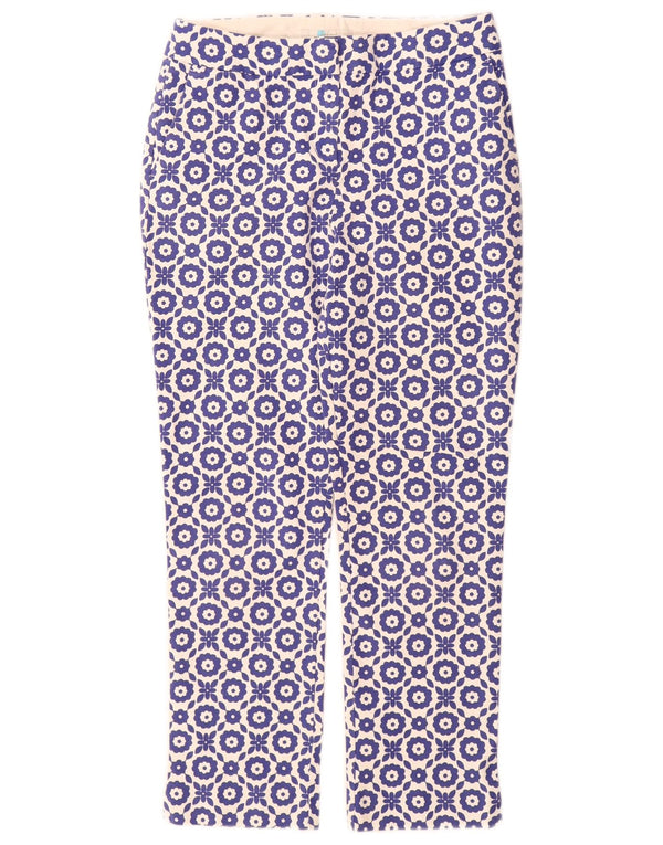 Boden gerade Chino-Hose für Damen, UK 8, Größe S, W28, L27, blau geblümt, Baumwolle
