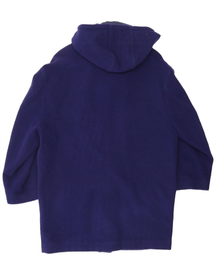 VERSACE Herren-Dufflecoat mit Kapuze UK 38 Mittelblauer Wolldesigner