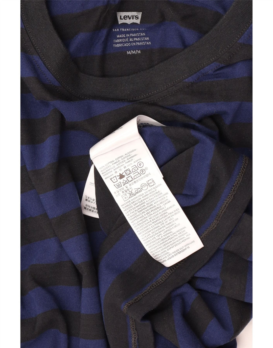 Levi's Damen-Oversize-Oberteil, langärmlig, UK 14, mittelmarineblau gestreift