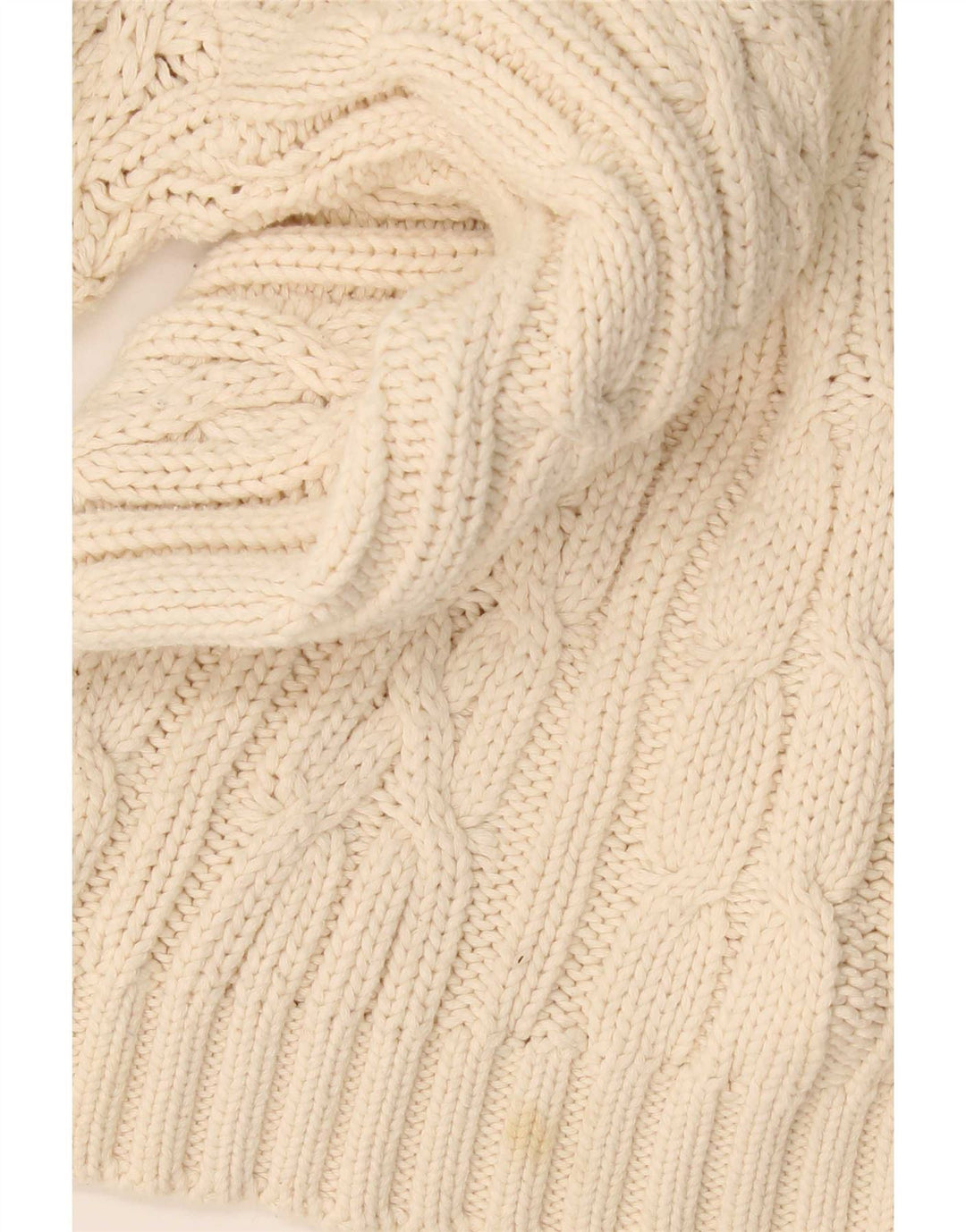 Vintage Herren Rollkragenpullover Pullover Große Beige Baumwolle
