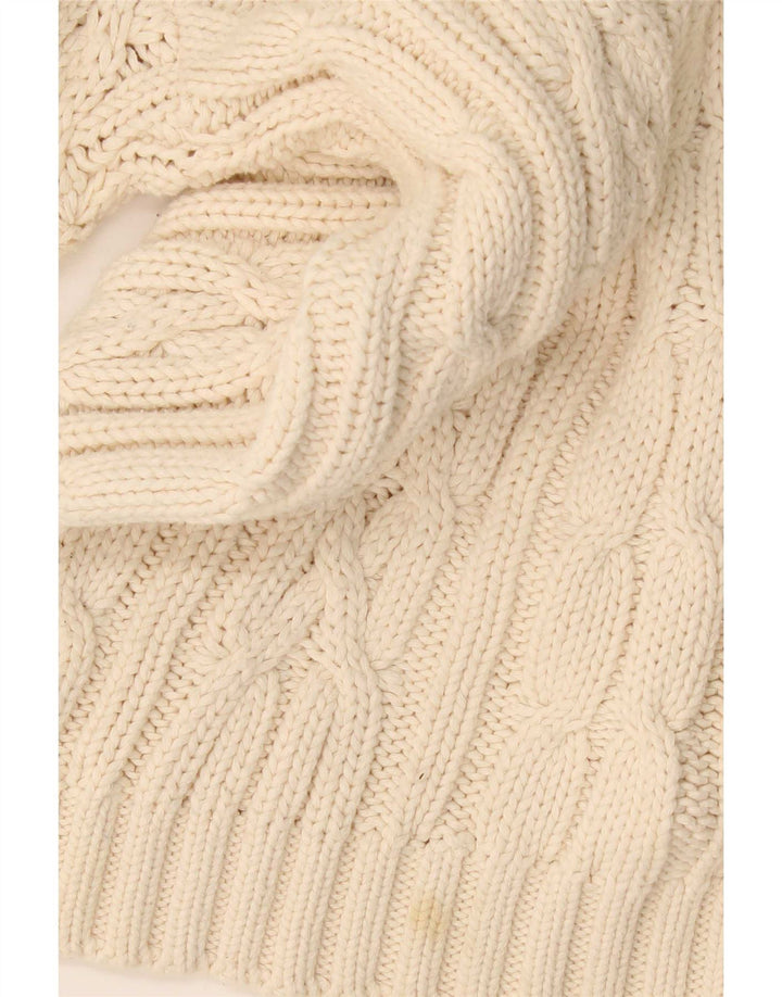 Vintage Herren Rollkragenpullover Pullover Große Beige Baumwolle