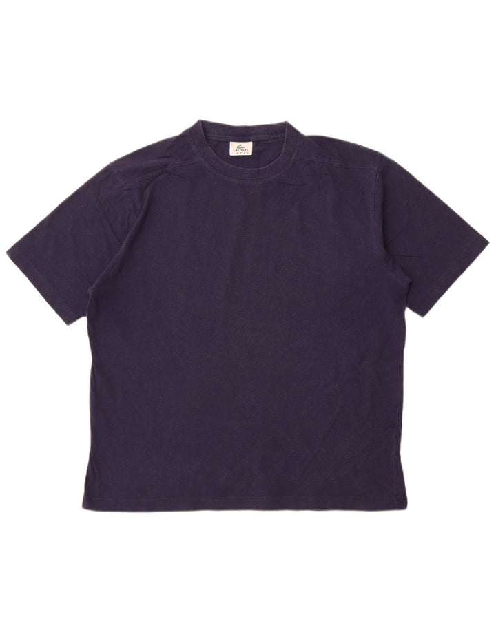 LACOSTE Herren T-Shirt Top Größe 5 große marineblaue Baumwolle