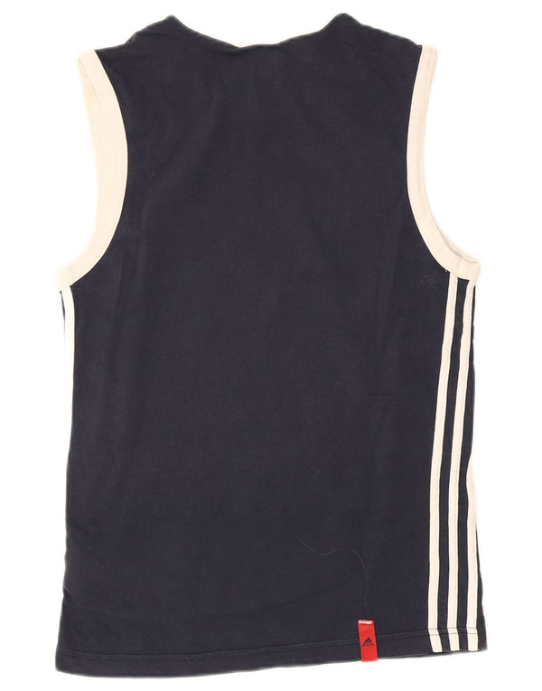 Adidas Herren Weste Top UK 34/36 Small Marineblau Baumwolle