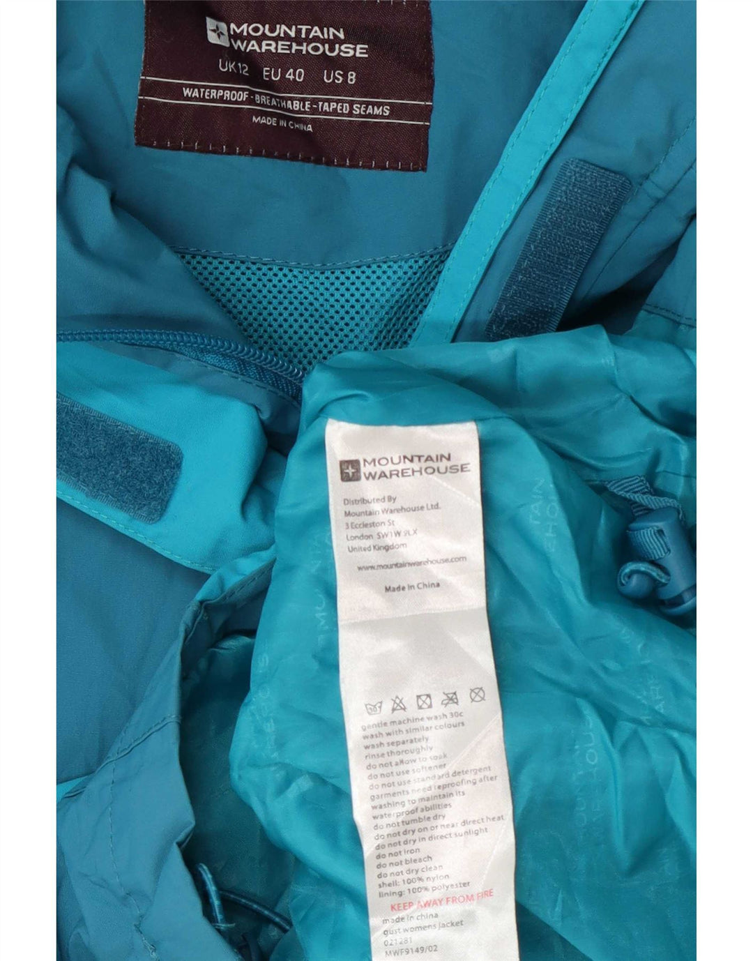 Mountain Warehouse Damen Isoory Regenjacke mit Kapuze, UK 12, mittelblaues Nylon