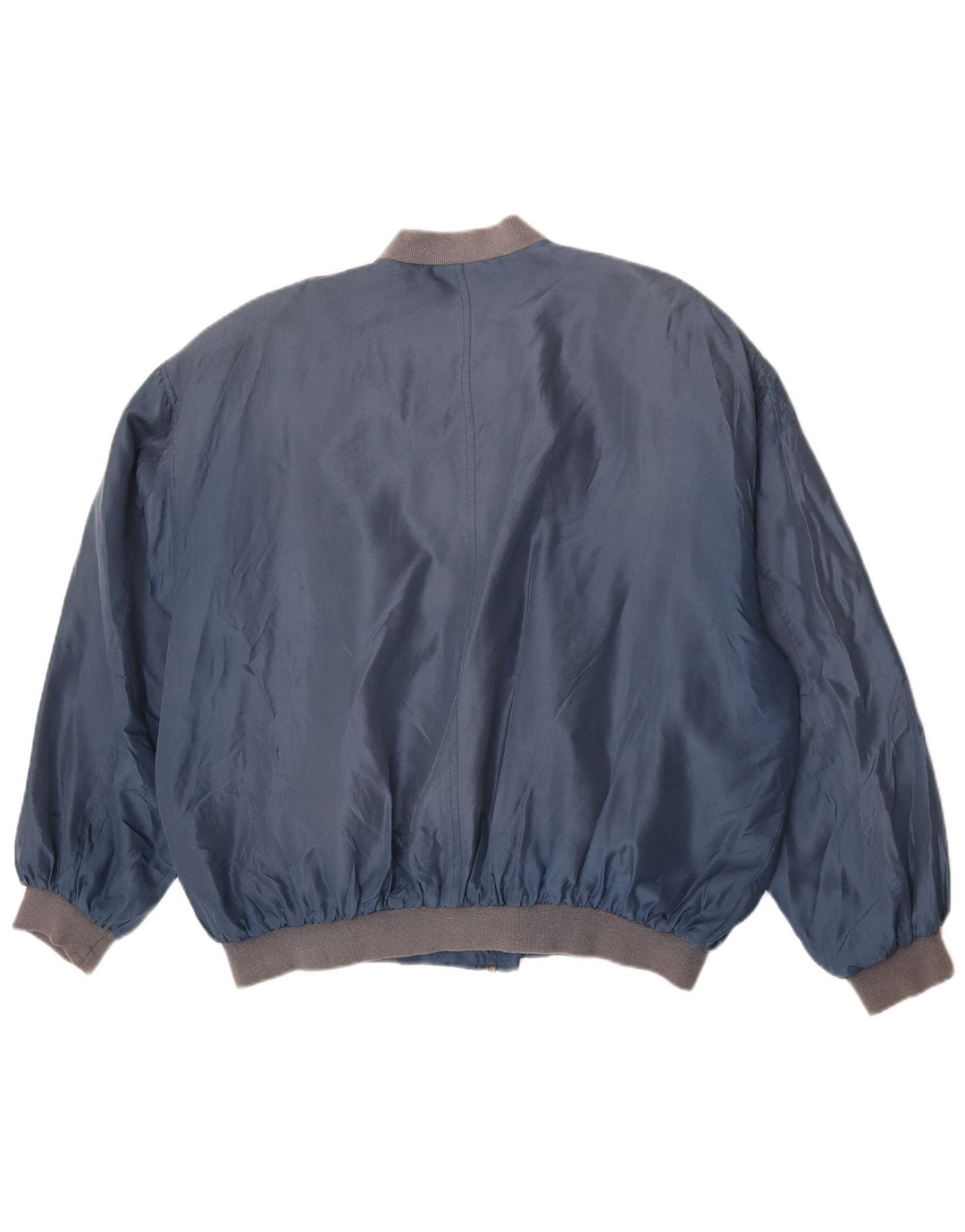 Vintage Herren Bomberjacke UK 42 XL Blaue Seide