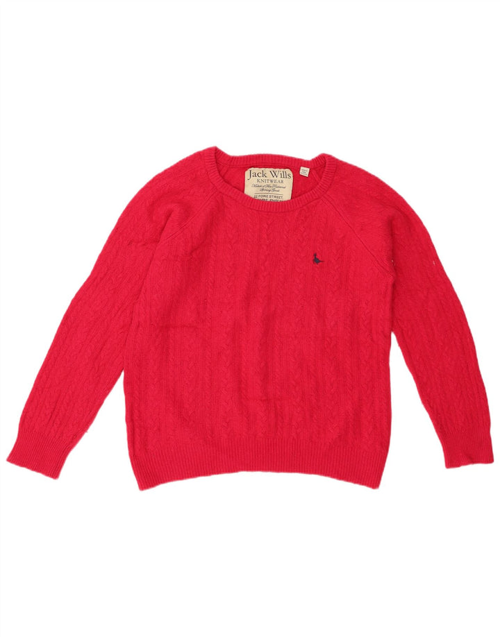 JACK WILLS Damen Pullover mit bauchfreiem U-Boot-Ausschnitt, Gr. 12, Mittelrosa