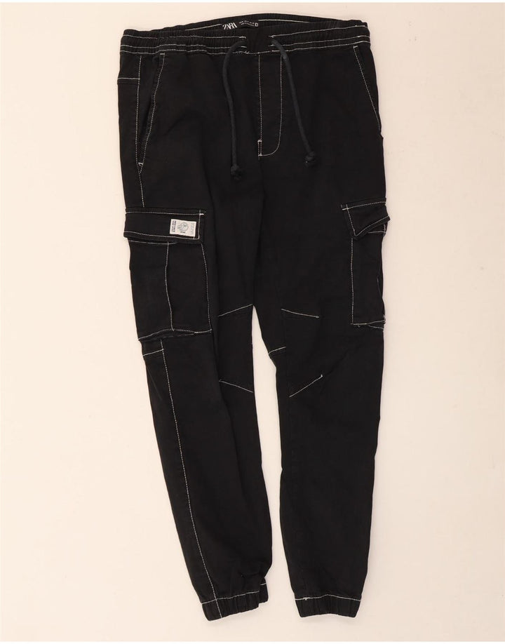 Zara Herren-Jogger-Cargohose, Größe M, W31, L26, Marineblau, Baumwolle