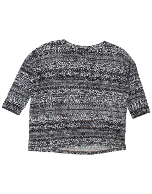 Marks & Spencer Damen-Oberteil in Übergröße, 3/4-Ärmel, UK 18, XL, grau gestreift