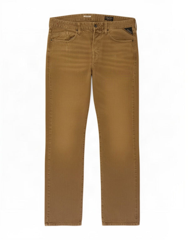 Replay Herren Waitom Straight Jeans W36 L34 Beige Baumwolle