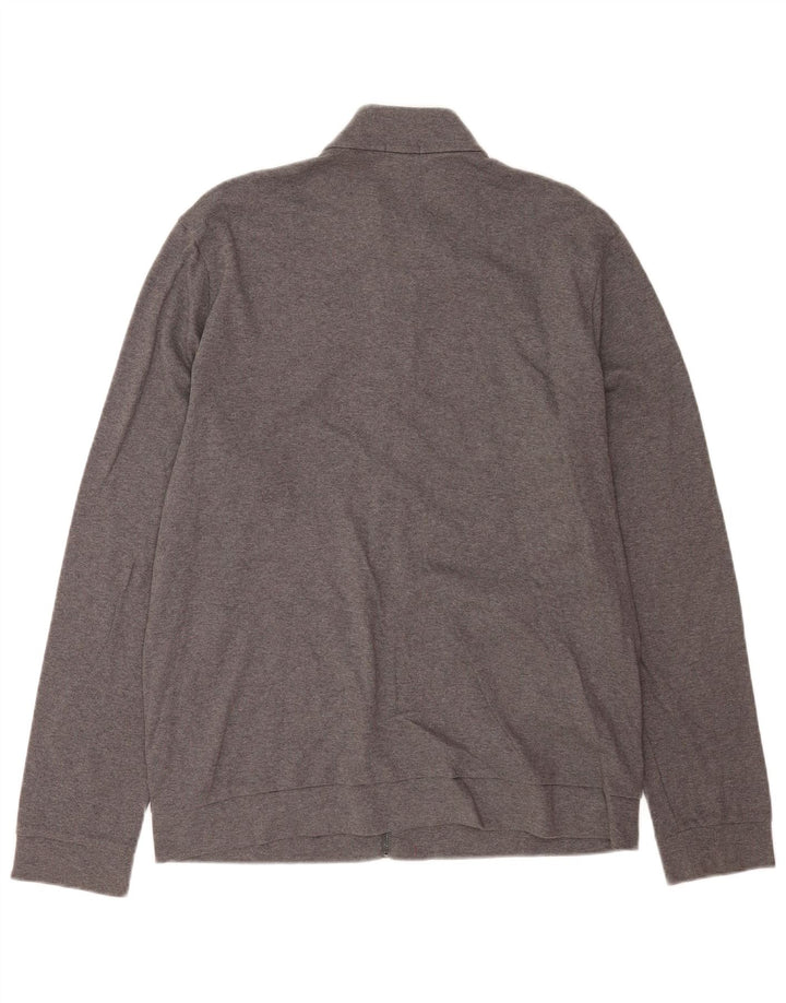 Hugo Boss Herren-Strickjacke mit normaler Passform, XL, graue Baumwolle