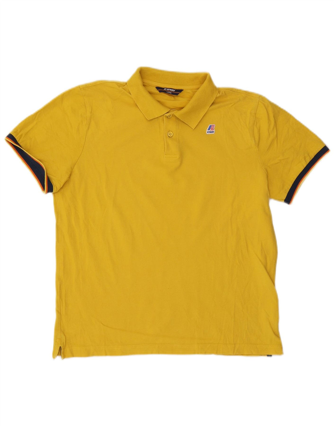 K-Way Herren-Poloshirt, groß, gelbe Colourblock-Baumwolle