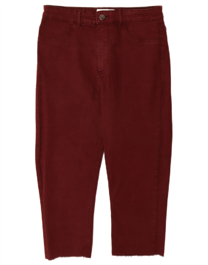 Zara Damen Capri-Jeans EU 40 Medium W30 L18 Burgunderrot