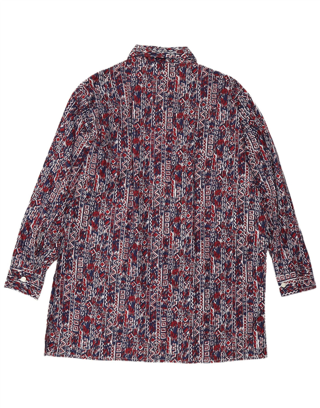 VINTAGE Herrenhemd Größe 41 Groß Marineblau Geometrisch