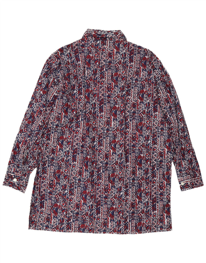 VINTAGE Herrenhemd Größe 41 Groß Marineblau Geometrisch