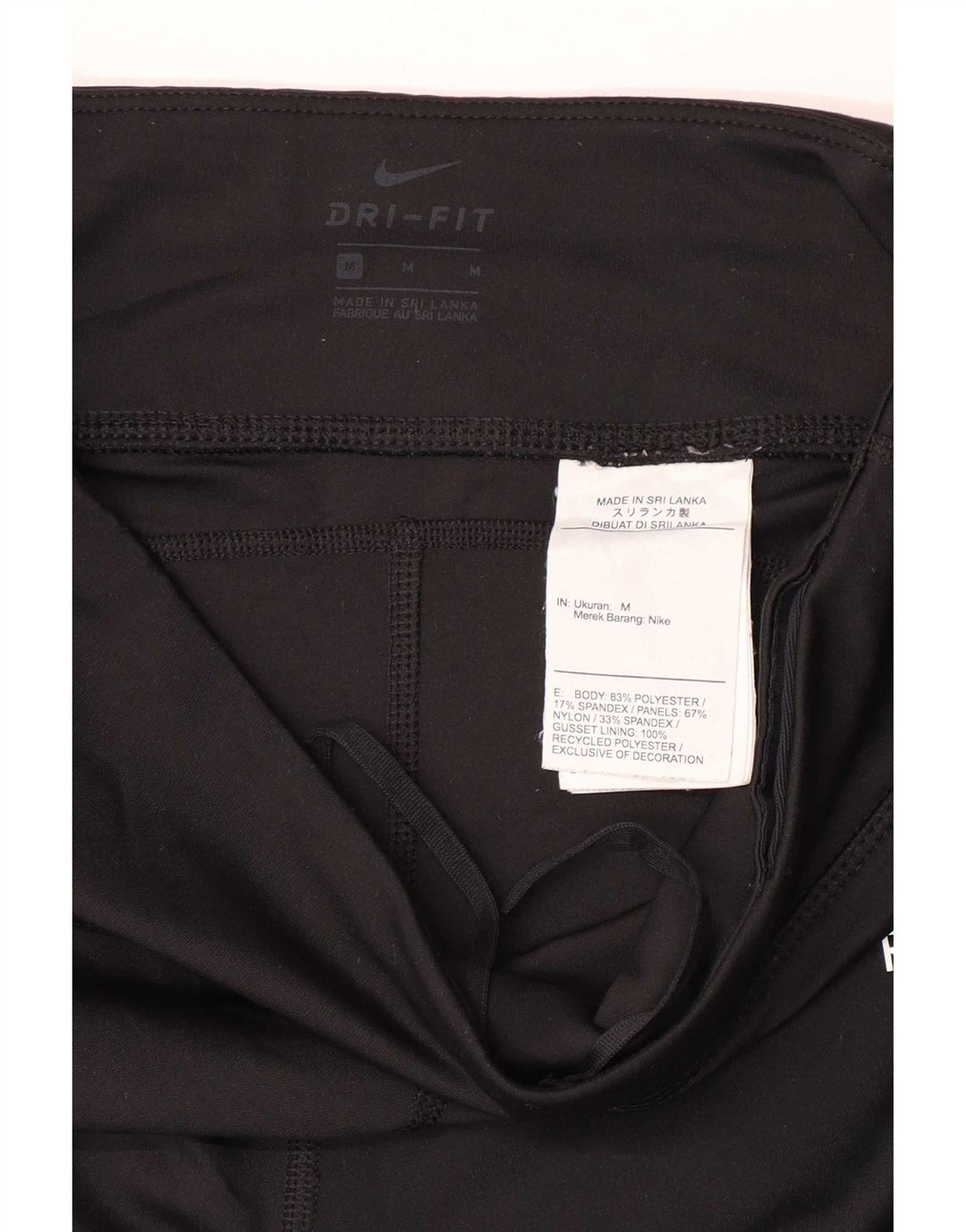 Nike Damen Dri Fit Graphic Leggings UK 12 Mittelschwarzes Polyester