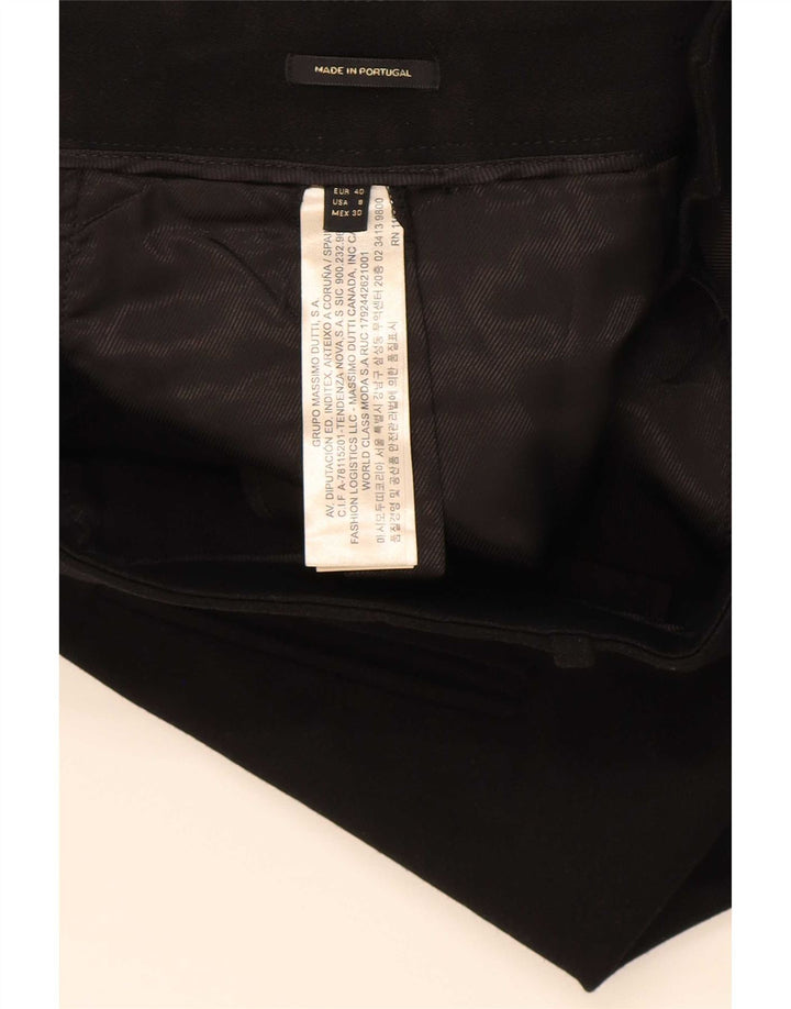 Massimo Dutti Damen gerade geschnittene Hose EU 40 Medium W30 L24 Schwarz