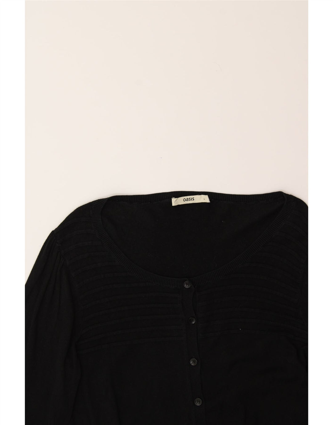 OASIS Womens Cardigan Sweater UK 14 Large Black Cotton Vintage Oasis and Second-Hand Oasis from Messina Hembry 