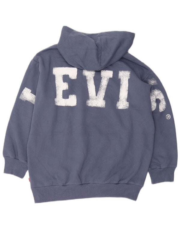 Levi's Jungen-Pullover mit grafischem Kapuzenpullover, 11–12 Jahre, marineblaue Baumwolle