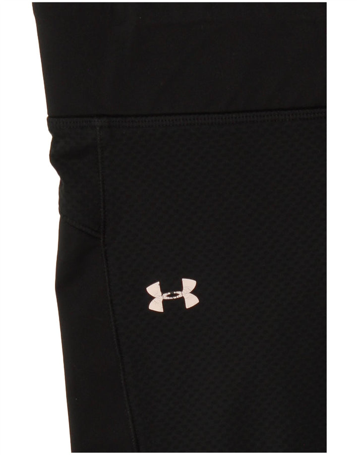 Under Armour Damen Leggings UK 12 Medium Schwarz Geometrisch