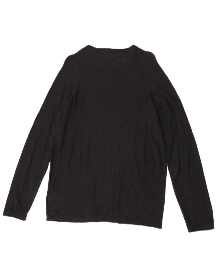 Lee Herren-Pullover mit Rundhalsausschnitt, Größe S, schwarze Baumwolle