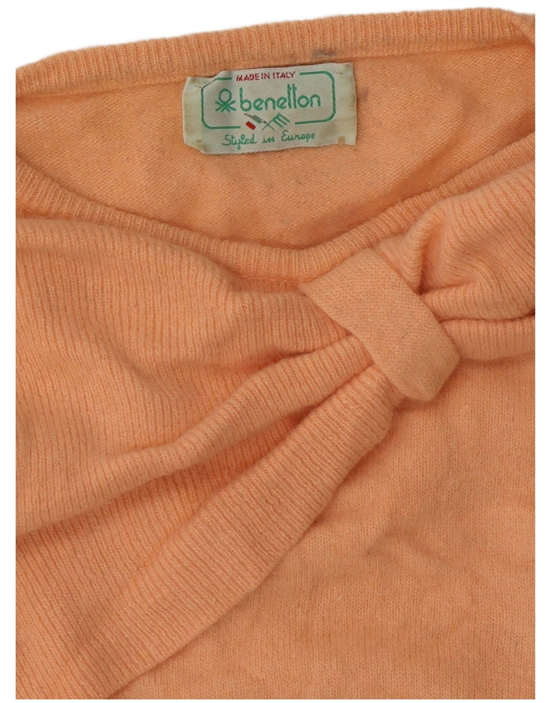 BENETTON Damen-Pullover mit bauchfreiem U-Boot-Ausschnitt, Gr. 12, Mittelrosa